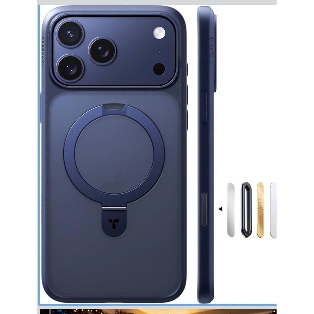 TORRAS Upgraded‎ 360 Rotatable Magnetic Stand for iPhone 17 Pro Max Case- Clear